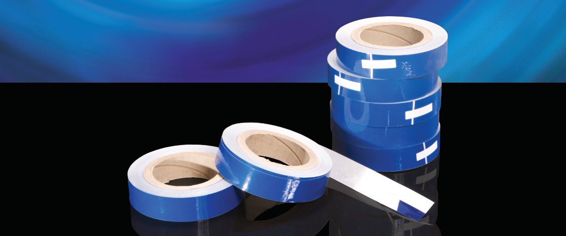 Back-slit release liner adhesive tapes.